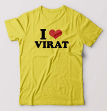 Load image into Gallery viewer, I LOVE VIRAT T-Shirt for Men-Yellow-Ektarfa.online
