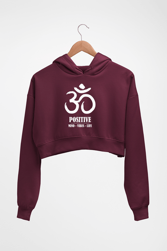 Om Crop HOODIE FOR WOMEN-Maroon-Ektarfa.online