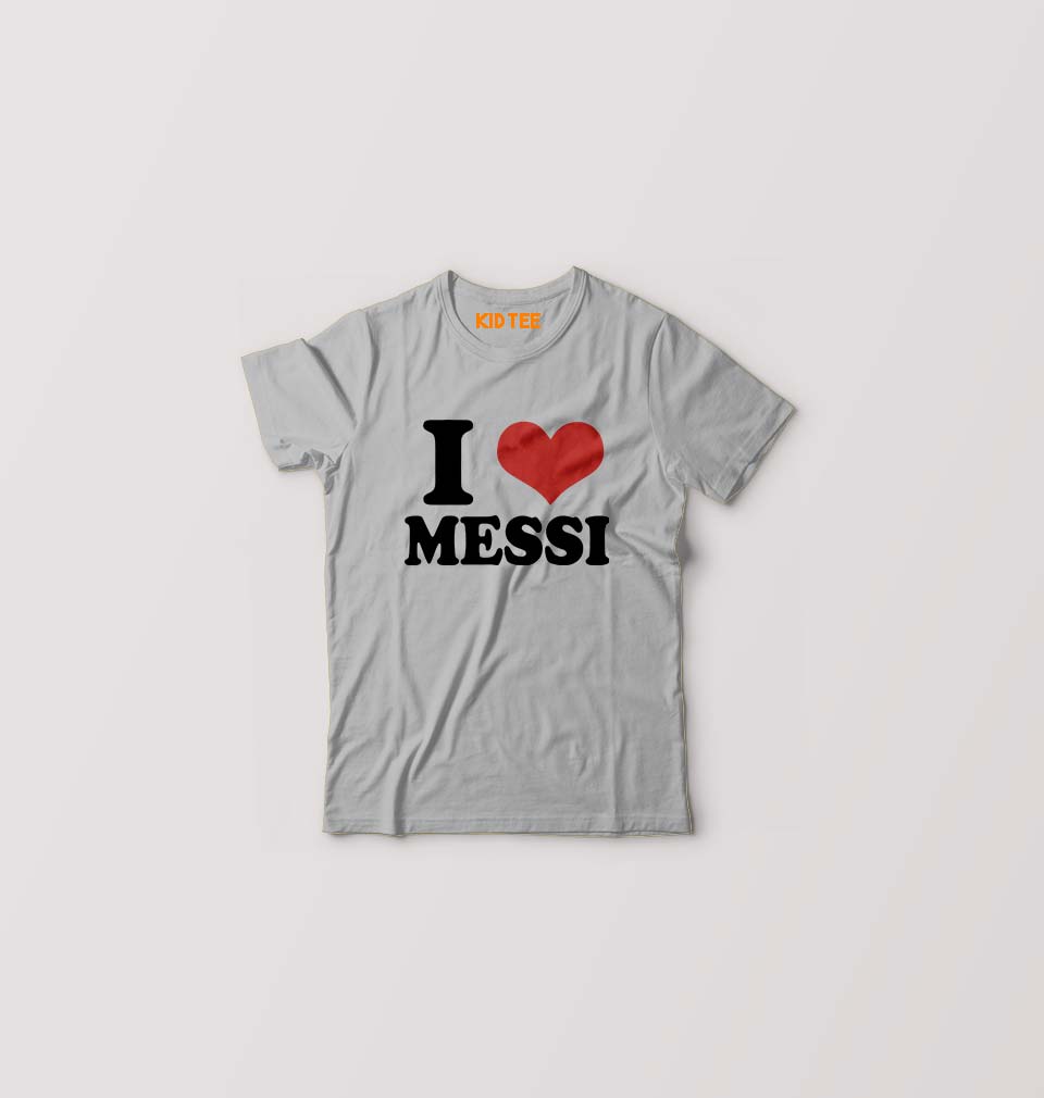 I LOVE MESSI T-Shirt for Boy/Girl-Grey-Ektarfa.online