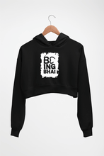 Load image into Gallery viewer, Being Bhai Crop HOODIE FOR WOMEN-Black-Ektarfa.online
