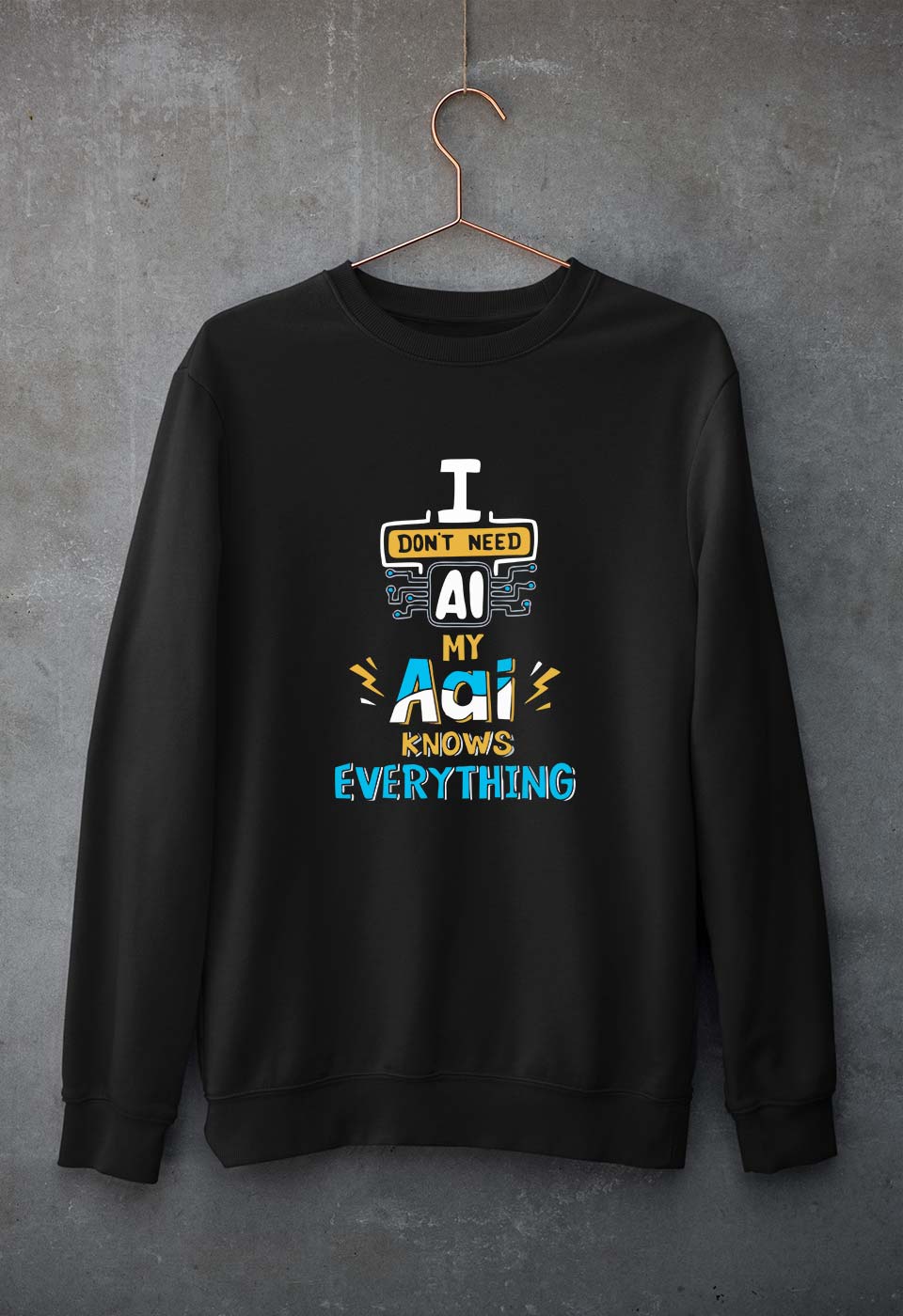 Artificial intelligence (AI) Aai Unisex Sweatshirt for Men/Women-Black-Ektarfa.online