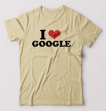 Load image into Gallery viewer, I LOVE GOOGLE T-Shirt for Men-Beige-Ektarfa.online
