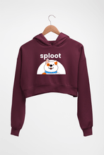 Load image into Gallery viewer, Sploot Crop HOODIE FOR WOMEN-Maroon-Ektarfa.online
