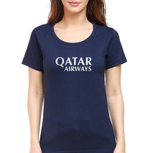 Load image into Gallery viewer, Qatar Airways T-Shirt for Women-Navy Blue-Ektarfa.online
