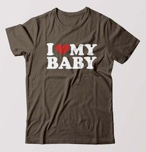 Load image into Gallery viewer, I LOVE MY BABY T-Shirt for Men-Olive Green-Ektarfa.online
