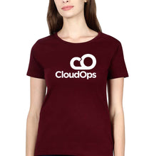Load image into Gallery viewer, CloudOps T-Shirt for Women-Maroon-Ektarfa.online
