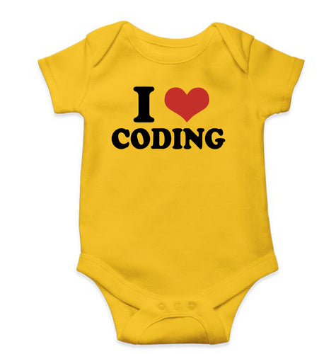 I LOVE CODING Romper For Baby Boy/Girl-Yellow-Ektarfa.online