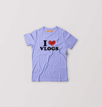 Load image into Gallery viewer, I LOVE VLOGS T-Shirt for Boy/Girl-Lavender-Ektarfa.online
