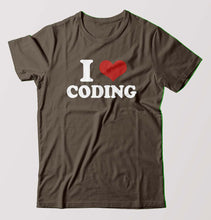 Load image into Gallery viewer, I LOVE CODING T-Shirt for Men-Olive Green-Ektarfa.online
