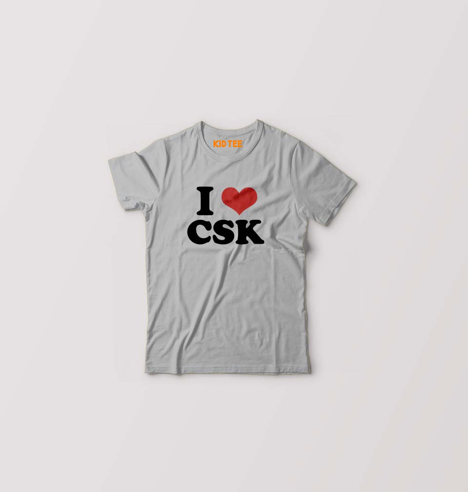 I LOVE CSK T-Shirt for Boy/Girl-Grey-Ektarfa.online