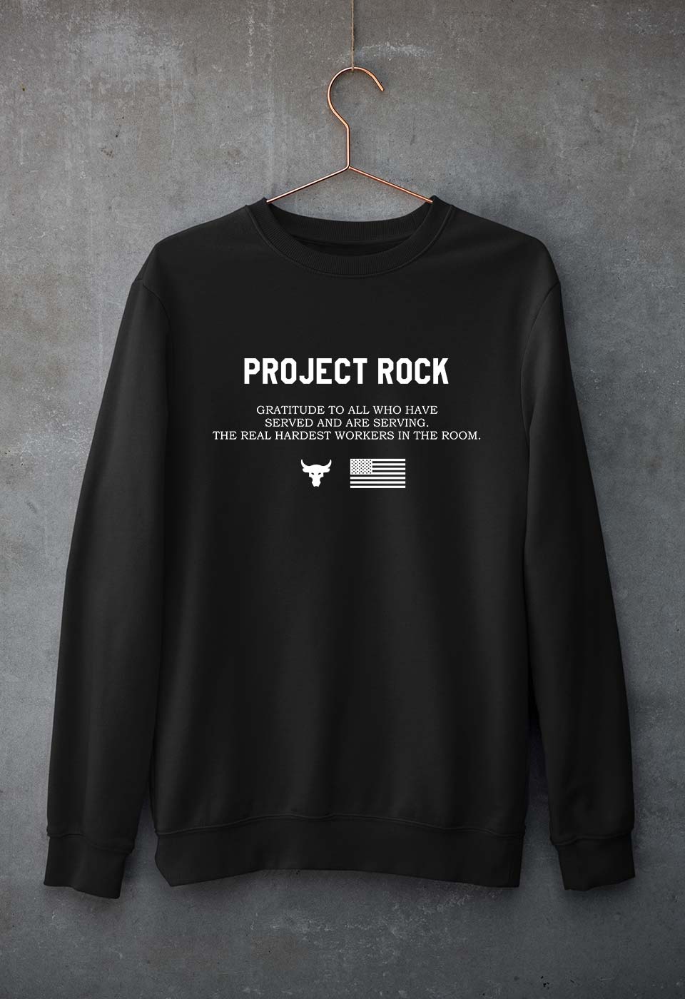 project rock Unisex Sweatshirt for Men/Women-Black-Ektarfa.online