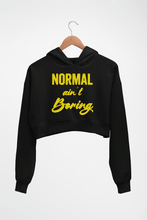 Load image into Gallery viewer, Normal Ain&#39;t Boring Crop HOODIE FOR WOMEN-Black-Ektarfa.online
