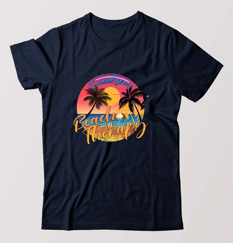 beach therapy T-Shirt for Men-Navy Blue-Ektarfa.online