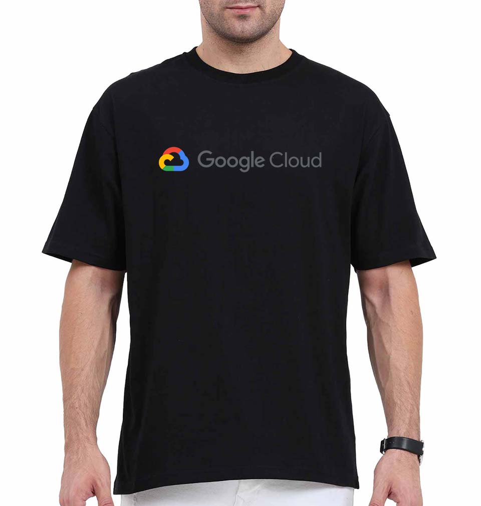 google cloud Oversized T-Shirt for Men-Black-Ektarfa.online