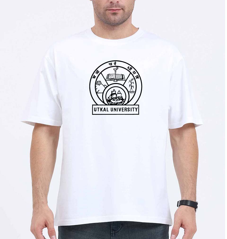 utkal university Oversized T-Shirt for Men-White-Ektarfa.online