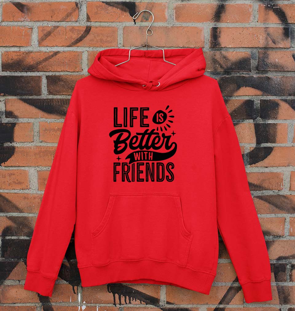 life is better with friends Unisex Hoodie for Men/Women-Red-Ektarfa.online