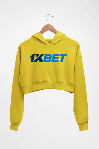 1XBet Crop HOODIE FOR WOMEN-Mustard Yellow-Ektarfa.online