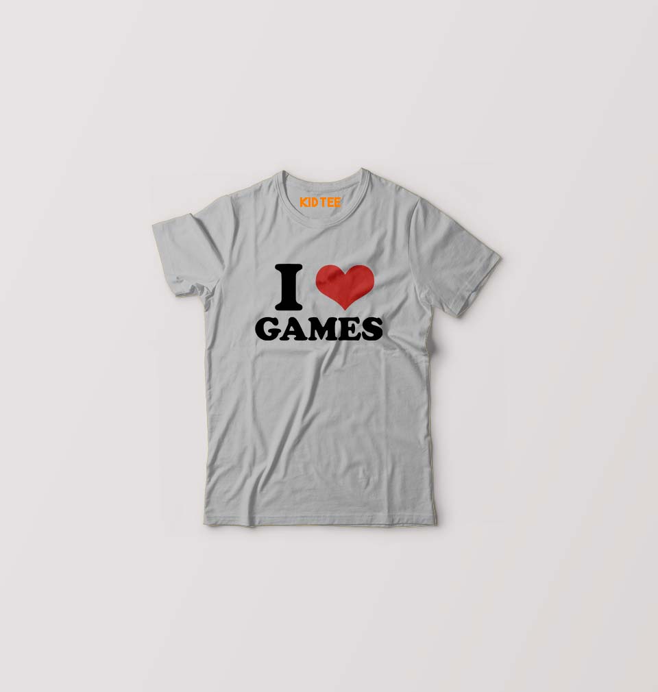 I LOVE GAMES T-Shirt for Boy/Girl-Grey-Ektarfa.online
