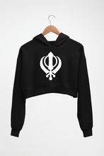 Load image into Gallery viewer, sikh Crop HOODIE FOR WOMEN-Black-Ektarfa.online

