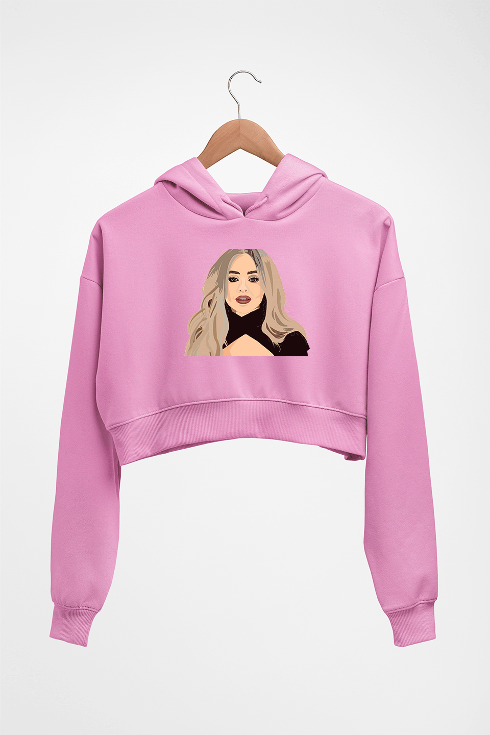 sabrina carpenter Crop HOODIE FOR WOMEN-Light Baby Pink-Ektarfa.online