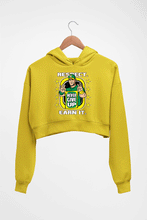 Load image into Gallery viewer, john cena never give up Crop HOODIE FOR WOMEN-Mustard Yellow-Ektarfa.online
