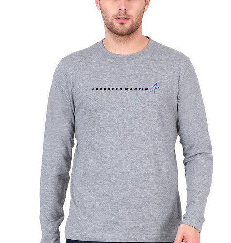 lockheed martin Full Sleeves T-Shirt for Men-Grey Melange-Ektarfa.online