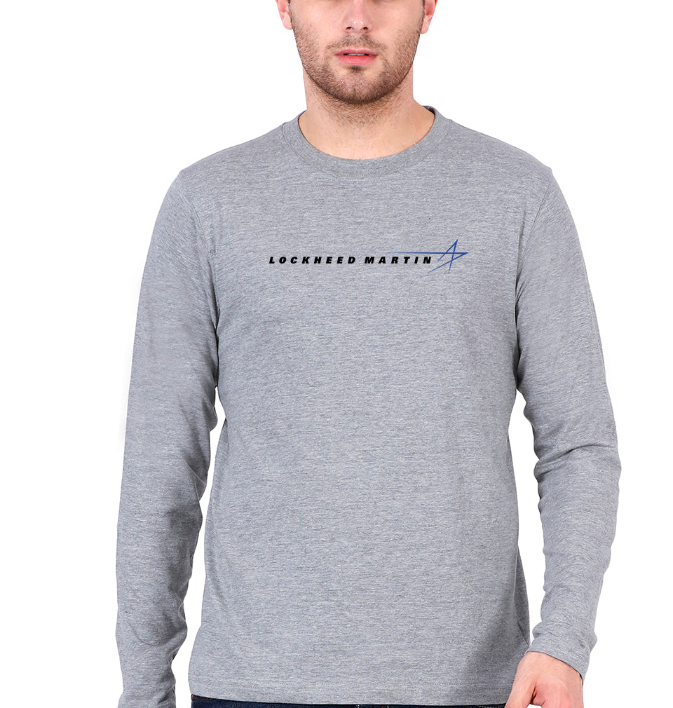 lockheed martin Full Sleeves T-Shirt for Men-Grey Melange-Ektarfa.online