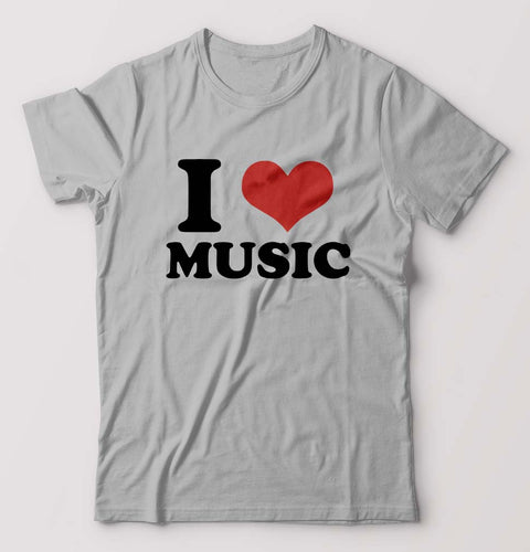 I LOVE MUSIC T-Shirt for Men-Grey Melange-Ektarfa.online