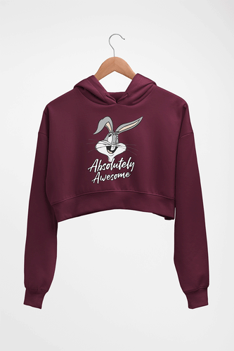 bugs bunny Crop HOODIE FOR WOMEN-Maroon-Ektarfa.online