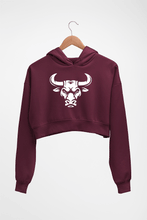 Load image into Gallery viewer, Bull Crop HOODIE FOR WOMEN-Maroon-Ektarfa.online
