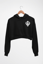 Load image into Gallery viewer, sikh Crop HOODIE FOR WOMEN-Black-Ektarfa.online
