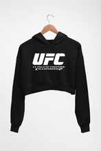 Load image into Gallery viewer, UFC Crop HOODIE FOR WOMEN-Black-Ektarfa.online
