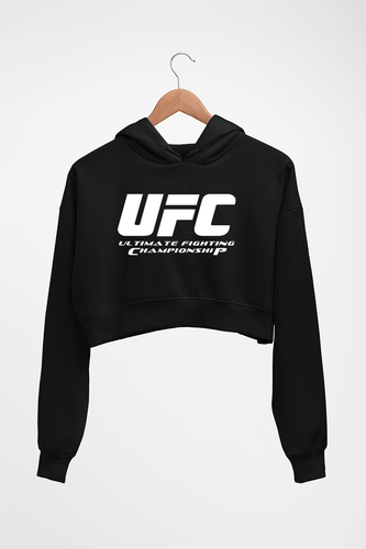 UFC Crop HOODIE FOR WOMEN-Black-Ektarfa.online