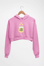 Load image into Gallery viewer, Argentina Football Crop HOODIE FOR WOMEN-Light Baby Pink-Ektarfa.online
