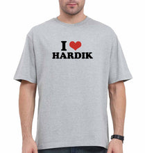 Load image into Gallery viewer, I LOVE HARDIK Oversized T-Shirt for Men
