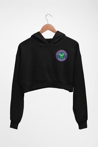 wimbledon Crop HOODIE FOR WOMEN-Black-Ektarfa.online