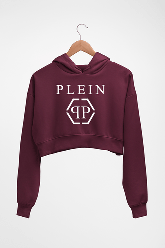 Plein Crop HOODIE FOR WOMEN-Maroon-Ektarfa.online