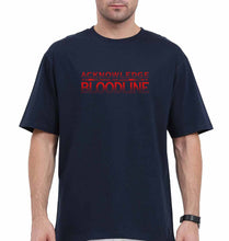 Load image into Gallery viewer, acknowledge the bloodline Oversized T-Shirt for Men-Navy Blue-Ektarfa.online
