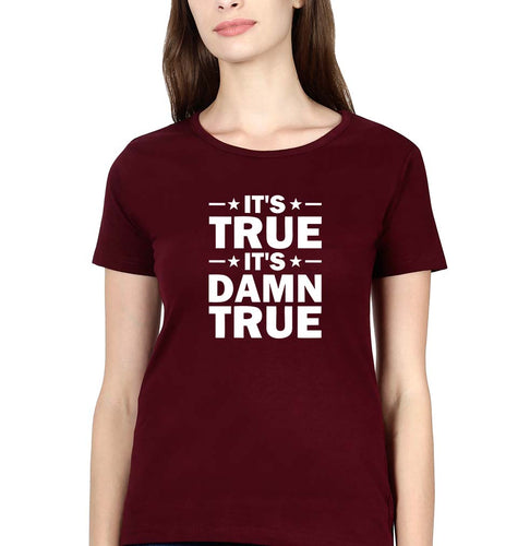 kurt angle it's true it's damn true T-Shirt for Women-Maroon-Ektarfa.online