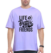 Load image into Gallery viewer, life is better with friends Oversized T-Shirt for Men-Lavender-Ektarfa.online
