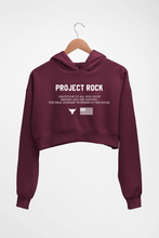 Load image into Gallery viewer, project rock Crop HOODIE FOR WOMEN-Maroon-Ektarfa.online
