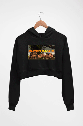 outer banks Crop HOODIE FOR WOMEN-Black-Ektarfa.online