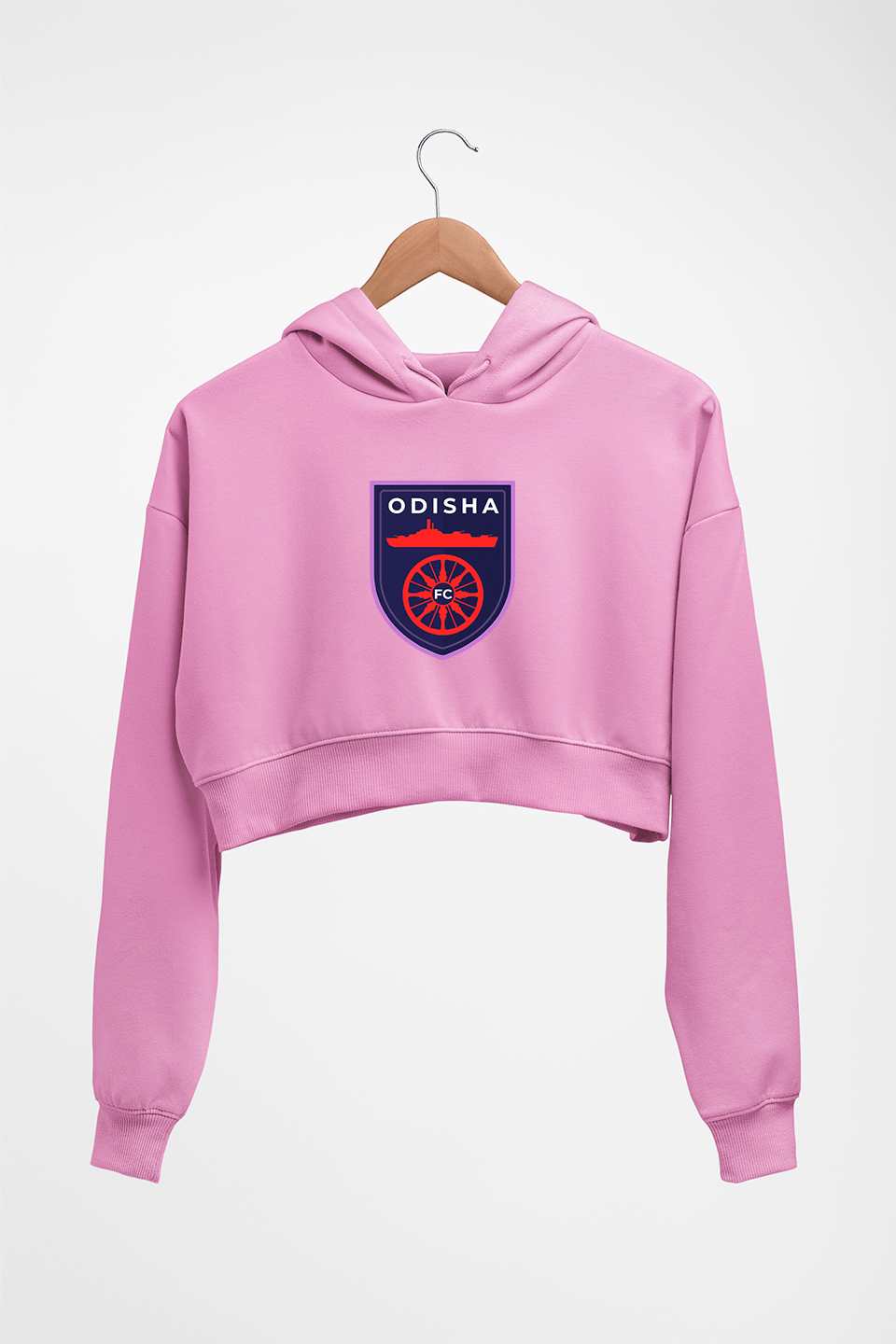 Odisha FC Crop HOODIE FOR WOMEN-Light Baby Pink-Ektarfa.online