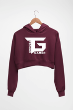 Load image into Gallery viewer, Techno Gamer Crop HOODIE FOR WOMEN-Maroon-Ektarfa.online
