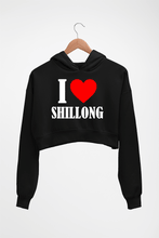 Load image into Gallery viewer, i love shillong Crop HOODIE FOR WOMEN-Black-Ektarfa.online
