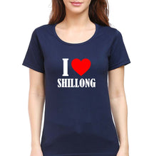 Load image into Gallery viewer, i love shillong T-Shirt for Women-Navy Blue-Ektarfa.online
