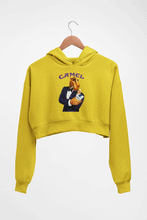 Load image into Gallery viewer, camel cigarette Crop HOODIE FOR WOMEN-Mustard Yellow-Ektarfa.online
