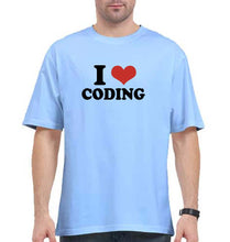 Load image into Gallery viewer, I LOVE CODING Oversized T-Shirt for Men
