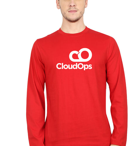 CloudOps Full Sleeves T-Shirt for Men-red-Ektarfa.online