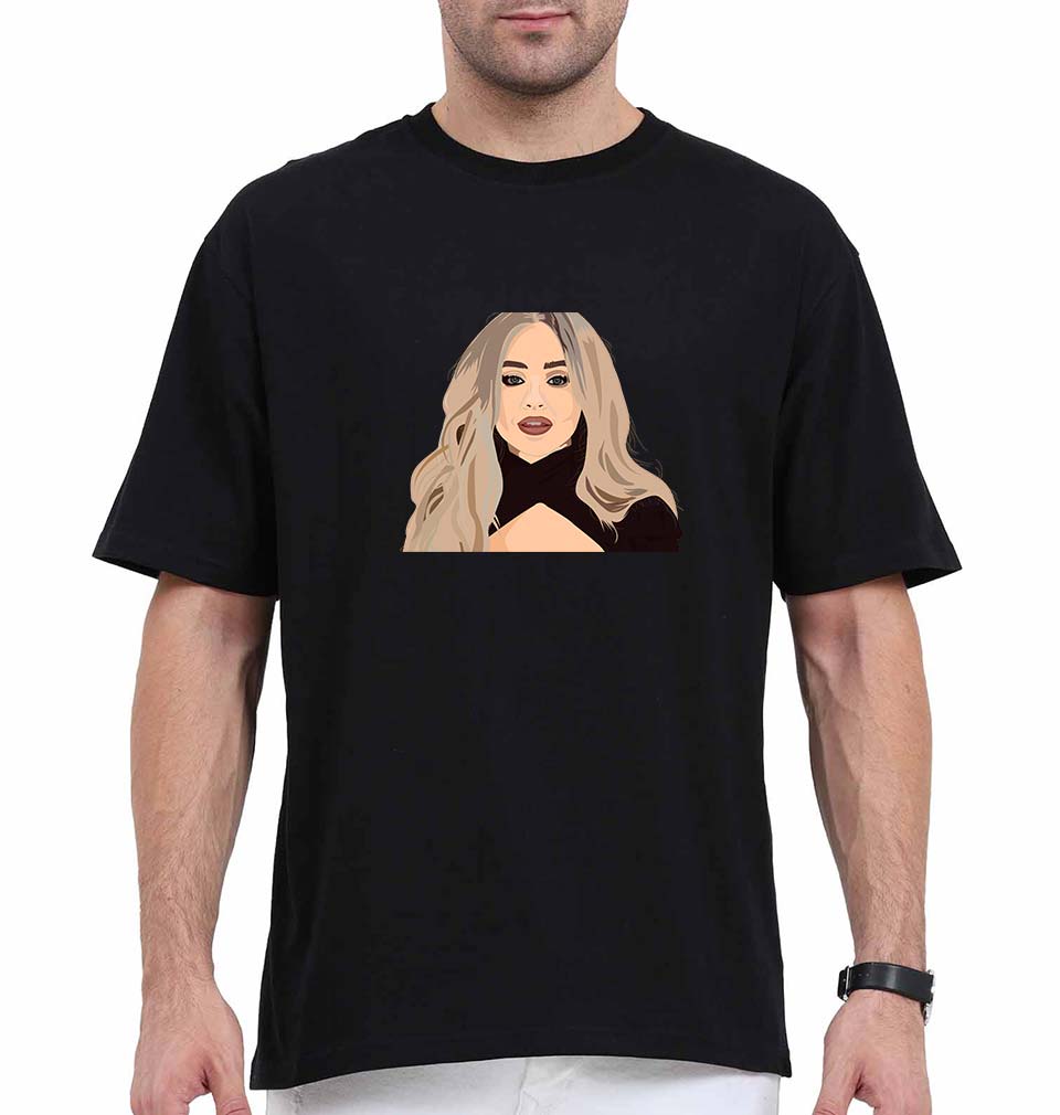 sabrina carpenter Oversized T-Shirt for Men-Black-Ektarfa.online